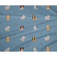 thumbnail image 4 of oneOone Tissu Polyester Lycra Imprimé Herbe & Chiots Chien au Mètre 56 Pouces de Large, 4 of 4