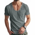thumbnail image 2 of Plebaso T-Shirts pour Hommes avec Poche Col Ras du Cou Manches Courtes T-Shirt Décontracté Manches Courtes T-Shirts Unis Respirants, 2 of 7