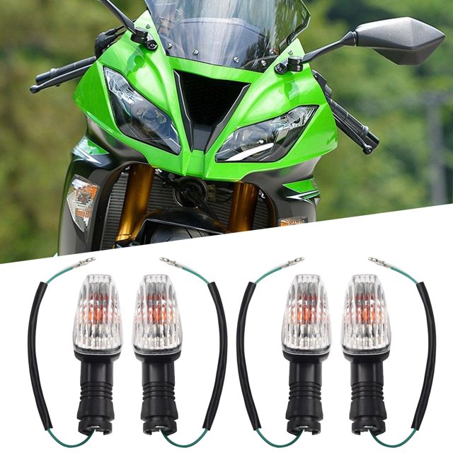 4 Pcs Motor Turn Signal Lights For KAWASAKI KLR 650 2008-2018 Amber Indicators 12V 21W Off-Road Motor Lighting Part