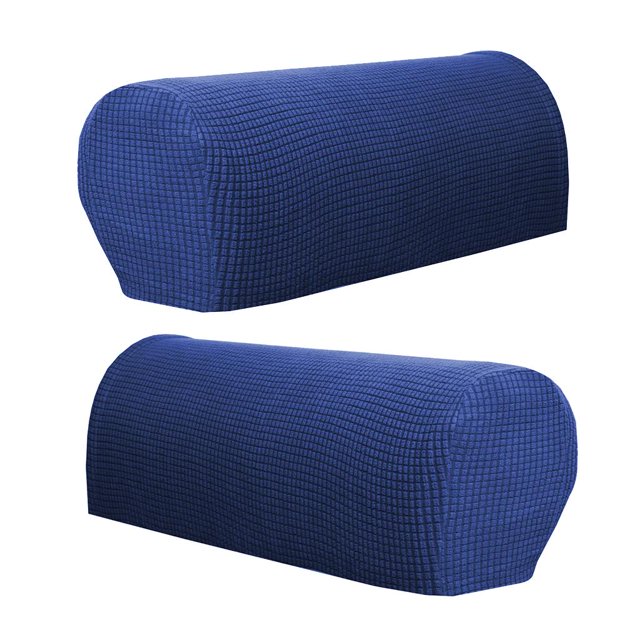 Dark Blue Armrest Covers Sofa Couch Chair Arm Protectors / Pack 2 / Stretchy