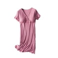 thumbnail image 2 of FcBaudy Robe de Maternité, Robes de Grossesse, Robes d'Été pour Femmes, Chemise de Nuit de Maternité, Robe d'Été, Chemise de Nuit de Grossesse Fine, Robe de Maternité, Vêtements de Post-Partum, Robe de Maternité, 2 of 3