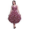 thumbnail image 1 of Bimba Robe Midi à Cordon Imprimée Florale pour Femmes, Bretelles Spaghetti, Tenue de Plage - Petite, 1 of 1