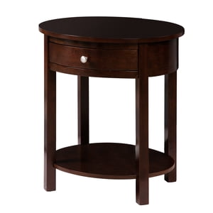 Convenience Concepts End Table Nightstand Bedside Oval in Wood - Espresso
