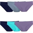 thumbnail image 1 of Fruit Of The Loom Womens Lightweight Microfiber Bikini 6 Pack, 8, Assorted, 1 of 1