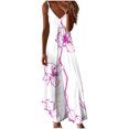 thumbnail image 2 of Ovzne Robes d'Été pour Femmes 2025 Robe Femme Femmes Été Décontractée Plissée Imprimée Camis Sans Manches à Col en V Robe de Vacances Robe Imprimée Liquidation, 2 of 5