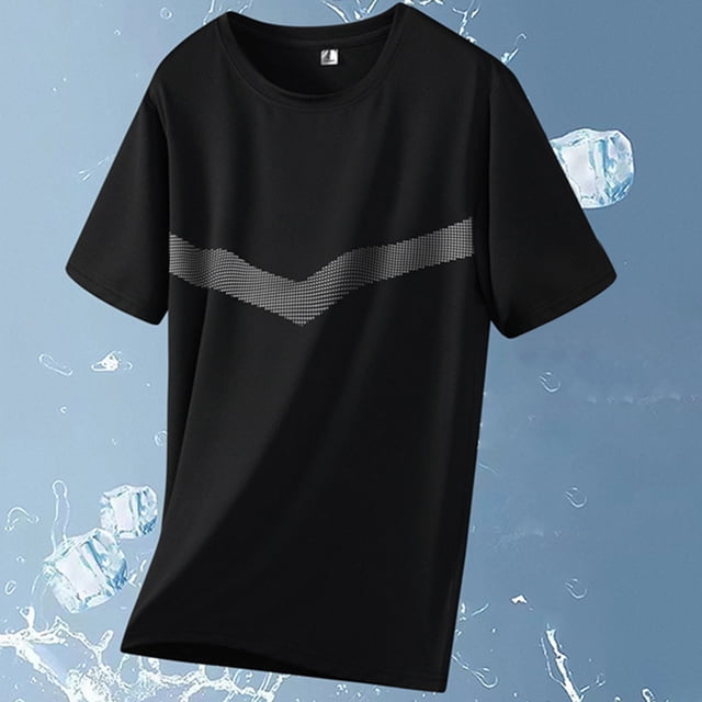 Men's Summer Breathable Ice Filament Sun Protection Clothing Outdoor Round Collar Short Sleeve