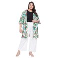thumbnail image 2 of Women's Kimono Cardigan Floral Print Drawstring Open Front Loose Top Summer, 2 of 7