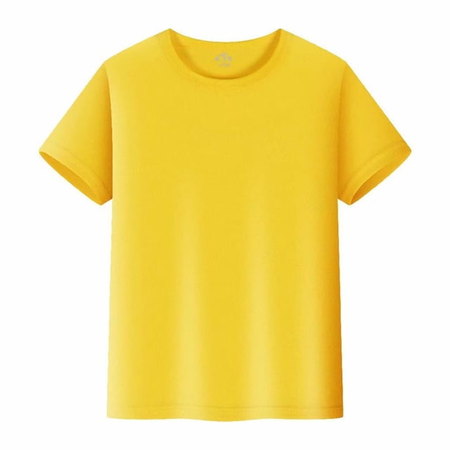 TIEVOSA T-Shirts Manches Courtes T-Shirt Uni Haut Garçon et Fille Unisexe Enfants Col Rond T-Shirt 3-13 Ans