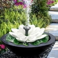 thumbnail image 4 of Solar Powered Floating Pond Fountain with Interchangeable Nozzles | Leaf & Flower Design | 30-60cm Water Spray Height | Weather-Resistant Outdoor Water Feature for Garden Decor, 4 of 7