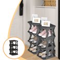 thumbnail image 1 of Apmemiss Clearance Shoe Organizer Rack for Small Spaces 4 Tier Plastic Vertical Narrow Shelves for Closet Shoe Holder, Stand for Entryway Storage Boots Organizer Stackable Cabinet, 1 of 6