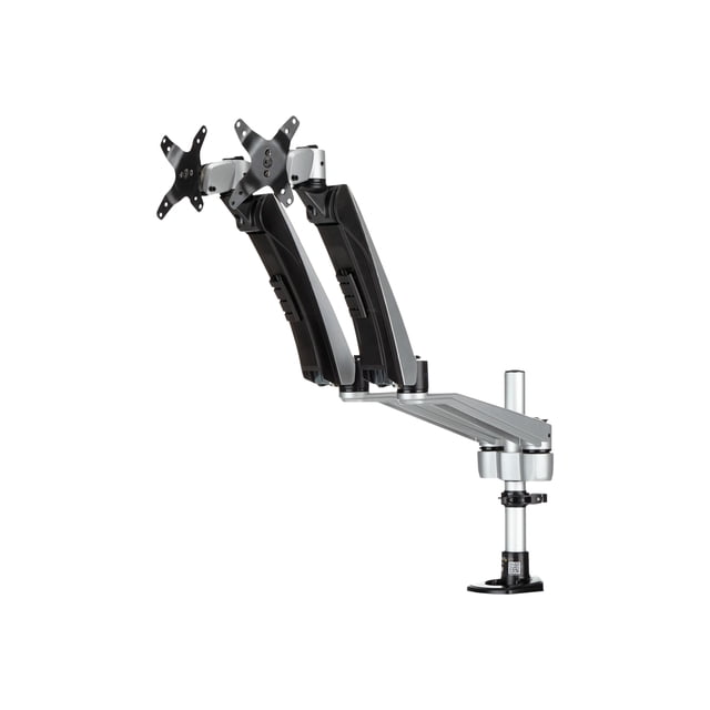 StarTech.com Desk Mount Dual Monitor Arm - Full Motion Articulating Arms - Premium Dual Monitor Stand - For up to 30" (19.8lb/9kg) VESA Mount Monitors - Tool-less Assembly - Steel & Aluminum - Mounting kit (desk mount, grommet clamp) - full-motion - for LCD display - plastic, aluminum, steel - black, silver - screen size: 30" - for P/N: ACCSMNT, DK30A2DH, DK30C2DAGPD, DK30C2HAGPD, PXT101YUK, TB3DK2DPM2, TB3DK2DPPD