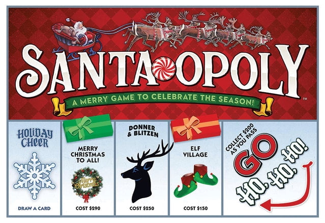 Santa-Opoly Board Game by Late for the Sky, 2-6 Player, Ages 8 & up