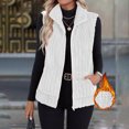 thumbnail image 2 of Wensltd Gilet Sans Manches Chaud pour Femmes Léger Couleur Unie Col Rabattu Gilet en Peluche, 2 of 9