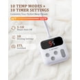 thumbnail image 3 of 90x100 Heated Throw Blanket with Thick Tufted Cable Pattern,10 Heat Levels&10Timer Settings,Electric Throw with Intelligent Temperature Control,Machine Washable,Fast Heating，White, 3 of 8