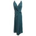 thumbnail image 2 of Femmes Banquet Robe Couleur Unie Plissé Sans Manches Profonde V Cou Haut Fendue Robe de Soirée Vêtements Féminins, 2 of 13