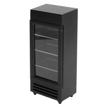 Dollhouse Vertical Refrigerator, Simulation Stimulate Strong Durable Dollhouse Refrigerator  For Decoration Black
