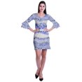 thumbnail image 2 of Moomaya Robe Courte Imprimée pour Femmes, Manches Évasées, Coupe Droite, Robes pour Femmes, Vêtements d'Été Décontractés, 2 of 6
