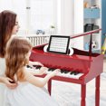 thumbnail image 4 of Gymax 30-Key Classic Baby Grand Piano Toddler Toy Wood w/ Bench & Music Rack Red, 4 of 10
