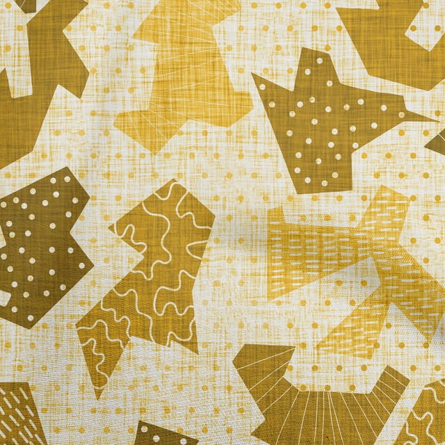 oneOone Rayon Gamboge Yellow Fabric Abstracts Sewing Craft Projects Fabric Prints By Yard 56 Inch Wide