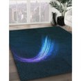 thumbnail image 3 of Ahgly Company Tapis d'Intérieur Lavable en Machine Carré Transitionnel Vert Sarcelle, 3 Pieds Carré, 3 of 7