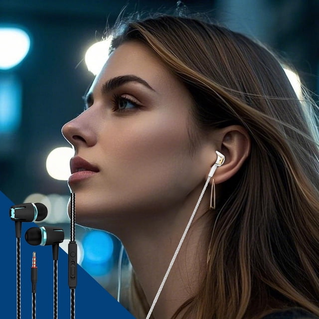 Wired Headset Compatible with 3.5mm Devices for Optimal Audio Experience and Adjustable Sound Settings