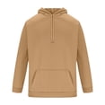 thumbnail image 5 of Pisexur Chandails en Molleton pour Hommes Couleur Unie à Capuche avec Cordon de Serrage Col Rond Manches Longues Mode Décontractée Ample Chandail avec Poche, 5 of 5