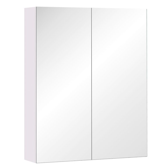 Armoire à Pharmacie Murale HOMCOM avec miroir et Tablette réglable, blanc
