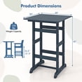 thumbnail image 2 of Costway Outdoor Bar Table All Weather HDPE Patio Table with Wood Grains Bistro Table Navy, 2 of 10