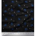 thumbnail image 1 of Soimoi Black Rayon Fabric Triangle & Star Print Fabric by the Yard 56 Inch Wide, 1 of 5