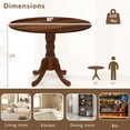 thumbnail image 4 of Costway Rustic Dining Table Wooden Dining Table with Round Tabletop & Curved Trestle Legs Walnut, 4 of 10