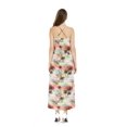 thumbnail image 3 of Robe Maxi à Imprimé Floral Hawaïen Luau pour Femme, Encolure Cœur, m Pastel Coucher de Soleil Néon, 3 of 5