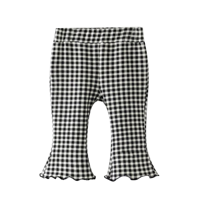WEAIXIMIUNG Baby Pants 0-3 Months White Children Kids Toddler Baby Girls Ribbed Solid Ribbed Plaid Ruffled Pants Trousers Leggings Outfits Clothes