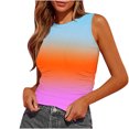 thumbnail image 1 of Plebaso 2025 Débardeurs Froncés pour Femmes Ajustés Col Rond Sans Manches Chemises Mode Imprimées Blouses de Sortie, 1 of 4