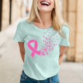 thumbnail image 2 of JIRNDf T-Shirt pour Femmes Hauts d'Été Tendance Rose Imprimé Manches Courtes Col Rond Mignons Graphiques pour Femmes Chemises Vert Menthe S, 2 of 5