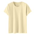 thumbnail image 4 of Birdeem Womens Fashion Solid Round Neck Short Sleeve T-Shirt Blouse Loose Tops, 4 of 12