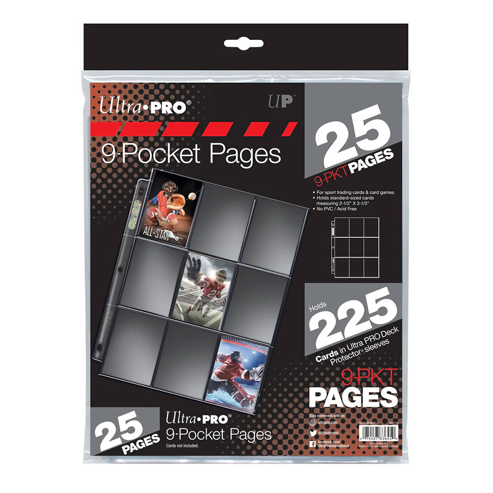 Ultra PRO Silver Series 9-Pocket Pages (25un) pour Standard Size Cards