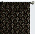 thumbnail image 1 of Vargottam Cotton Rod Pocket/Back Tab Curtains - 96" Floor-Length Drapes for Long Doors or Large Windows - Light Filtering, 3-in-1 Header - Set of 2, 52"x96" - Floral Block Print (Black), 1 of 8
