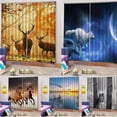 thumbnail image 3 of GUOOL Paire de Rideaux Animaux pour Chambre Salon Salle de Bain Loup des Neiges, 3 of 9
