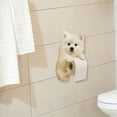 thumbnail image 4 of Wall Mounted Dog Theme Paper Towel Holder Adorable Animal Resin Tissue Dispenser For Bathroom Kitchen Home, 4 of 4