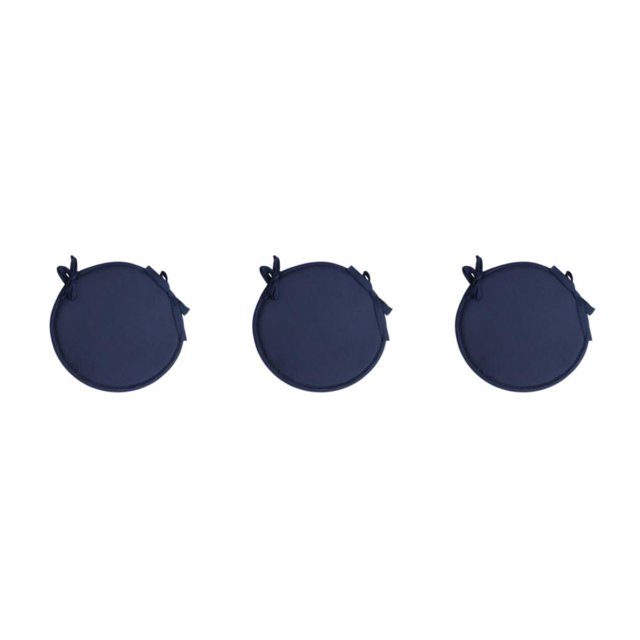 relayinert 1/2/3/5 Confort et Durabilité des Chaises Coussin Rond Doux et Confortable Bleu Foncé 3 Pcs
