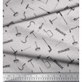 thumbnail image 3 of Soimoi Gray Poly Georgette Fabric Square & Tools Hardware Print Sewing Fabric Yard 52 Inch Wide, 3 of 5