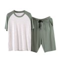 thumbnail image 1 of Birdeem Ensembles de Pyjama Hommes Pyjama Mince Costume Maison Soie Glacée Manches Courtes Shorts Ensemble de Pyjama Maison, 1 of 1