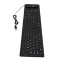thumbnail image 3 of USB Wired Keyboard, Quiet Design  Elastic Rebound 109 Keys Foldable Silicone Keyboard Waterproof Dustproof  for Office for Laptop Black, 3 of 7