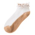 thumbnail image 2 of Women Casual Cute Solid Floral Mesh Splice Breathable Short Socks, 2 of 3