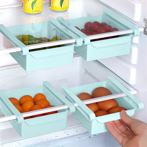Rvkxad Boîte de Rangement pour Réfrigérateur Coulissante, Organisateur de Tiroir en Plastique 16.5x15.5x7cm pour Rangement de Réfrigérateur et de Table, Boîte de Rangement de Cuisine, Organisateur de Réfrigérateur