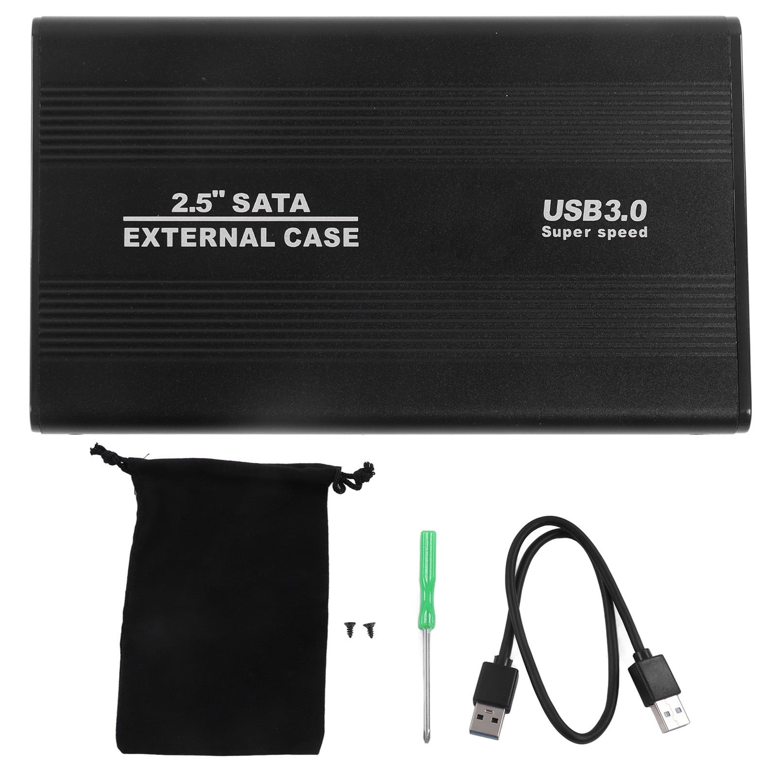 Hard Drive Enclosure 2.5in 4TB LED Indication Aluminum Housing Hot Swappable 5Gbps USB 3.0 Port External HDD Case Black