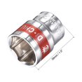 thumbnail image 2 of Unique Bargains 1/2-Inch Drive by 24mm Shallow Socket w Red Band, Cr-V, 6-Point, Metric, 2 of 4