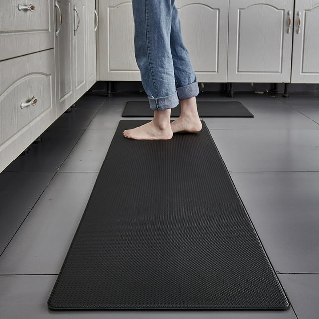 Kitchen Mat 2PCS Kitchen Rugs Cushioned Anti Fatigue Kitchen Mats for Floor Non-Slip Standing Desk Mat Waterproof Kitchen Rug Set for Kitchen Floor Office