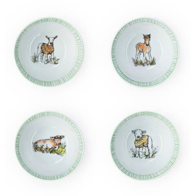 Everything Kitchens Bols de 4 Po (Ensemble de 4) / Animaux de la Ferme pour Bébés