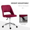 thumbnail image 4 of Vinsetto Chaise de Bureau Sans Accoudoirs Pivotante pour Ordinateur, Rouge, 4 of 10